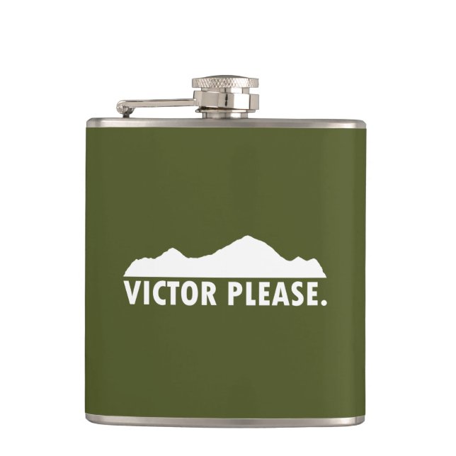 Victor Idaho Please Hip Flask (Front)