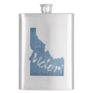 Victor Idaho Wood Grain Hip Flask