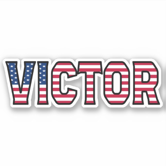 Victor Name First Name USA Sticker Stickerset (Front)