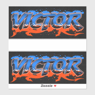 Victor Vorname Name Graffiti Aufkleber Sticker