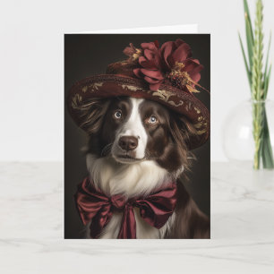 Victoran Border Collie Christmas Holiday Card