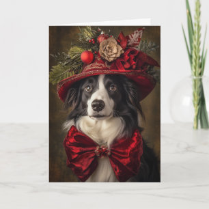 Victoran Border Collie Christmas Holiday Card