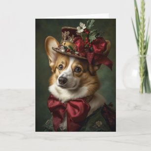 Victoran Corgi Christmas Holiday Card