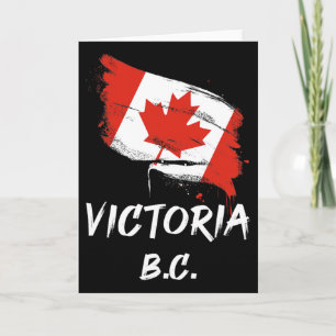 Victoria Bc Canada Splatter Flag Trip Vacation Card