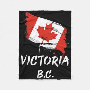 Victoria Bc Canada Splatter Flag Trip Vacation  Fleece Blanket