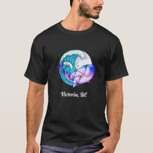 Victoria Bc Japanese Paint Geometric Orca Killer W T-Shirt