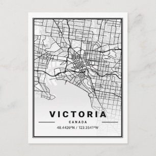 Victoria British Columbia Canada Travel City Map Postcard
