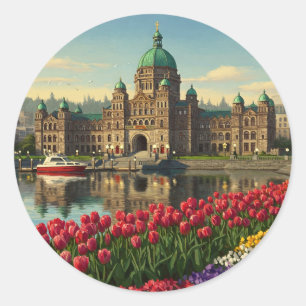 Victoria British Columbia Canada Travel Classic Round Sticker
