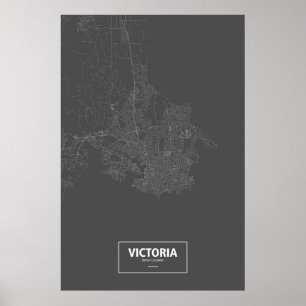 Victoria, British Columbia (white on black) Poster
