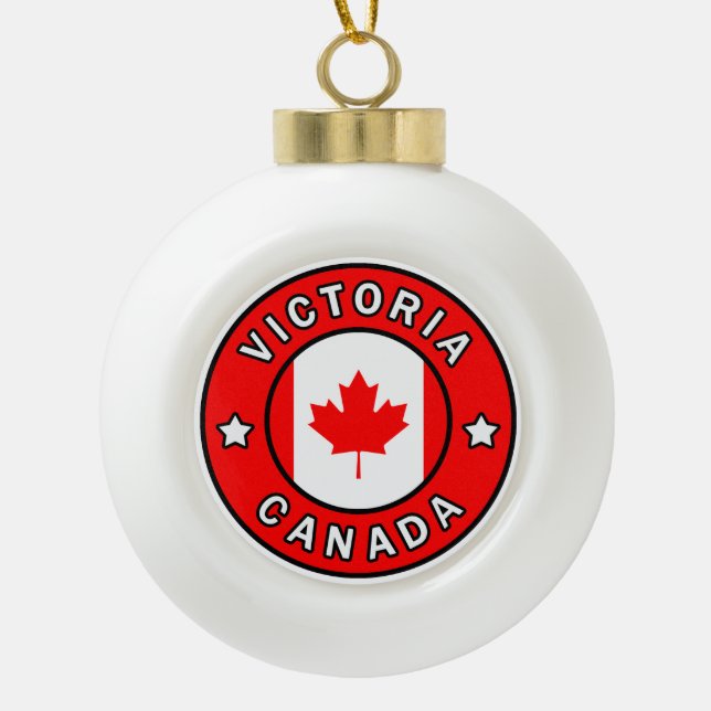 Victoria Canada Ceramic Ball Christmas Ornament (Front)