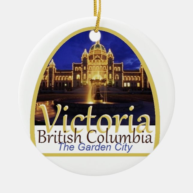 VICTORIA Canada Ceramic Tree Decoration (Front)