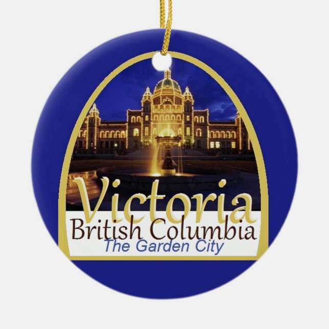 VICTORIA Canada Ceramic Tree Decoration (Front)