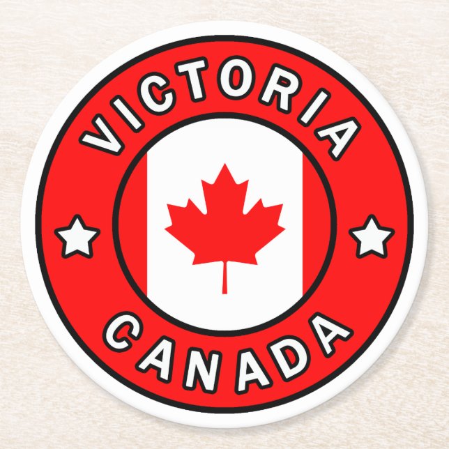 Victoria Canada Round Paper Coaster (Front)