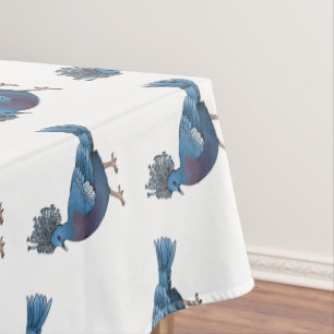Victoria crowned pigeon bird cartoon illustration tablecloth