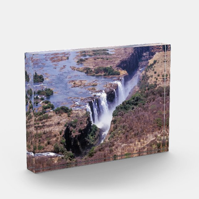Victoria Falls aerial view - Zimbabwe, Africa Photo Block (Left)