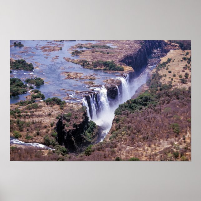 Victoria Falls aerial view - Zimbabwe, Africa Poster (Front)
