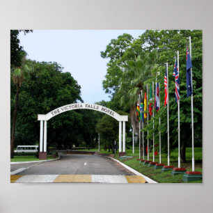 Victoria Falls Hotel Entrance 10 x 8 inches Poster