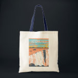 Victoria Falls National Park Travel Art Vintage Tote Bag<br><div class="desc">Victoria Falls in a vector art style. It is located on the border between Zambia and Zimbabwe and is one of the world's largest waterfalls,  with a width of 1, 708 m.</div>