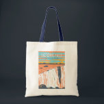 Victoria Falls National Park Travel Art Vintage Tote Bag<br><div class="desc">Victoria Falls in a vector art style. It is located on the border between Zambia and Zimbabwe and is one of the world's largest waterfalls,  with a width of 1, 708 m.</div>