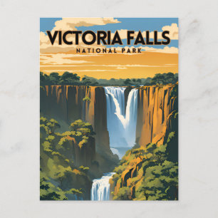 Victoria Falls National Park Travel Poster Postcard