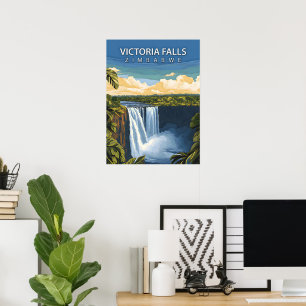 Victoria Falls – Retro Travel Poster of Zimbabwe