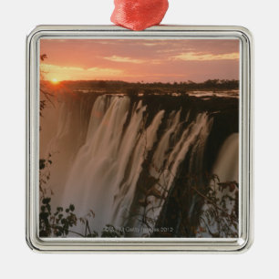 Victoria Falls with sun on horizon, Victoria Metal Tree Decoration