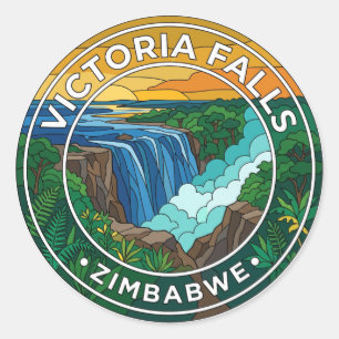 Victoria Falls Zimbabwe Classic Round Sticker