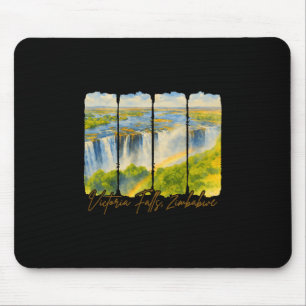 Victoria Falls Zimbwe Travel Brushstroke Victoria  Mouse Pad