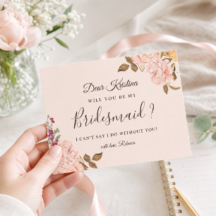 Victoria Floral Bridesmaid Proposal Postcard