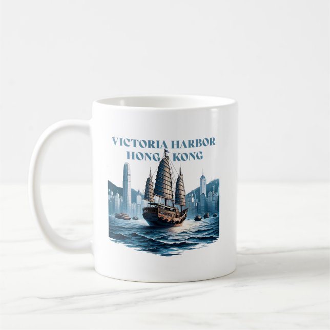 Victoria Harbour Hong Kong China Coffee Mug (Left)