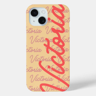 Victoria Name Repeating Pattern iPhone 15 Case