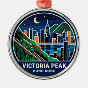 Victoria Peak Hong Kong Metal Ornament