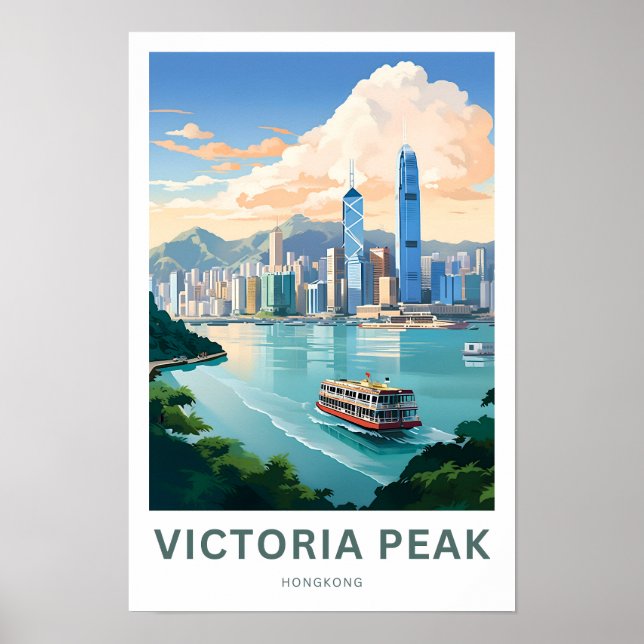 Victoria Peak Hongkong Travel Print (Front)