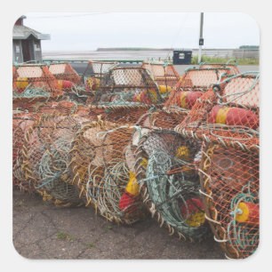 Victoria, Prince Edward Island. Crab pots Square Sticker