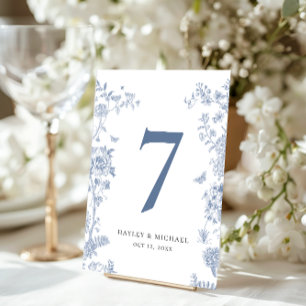 VICTORIA Regency Blue French Table Number Card