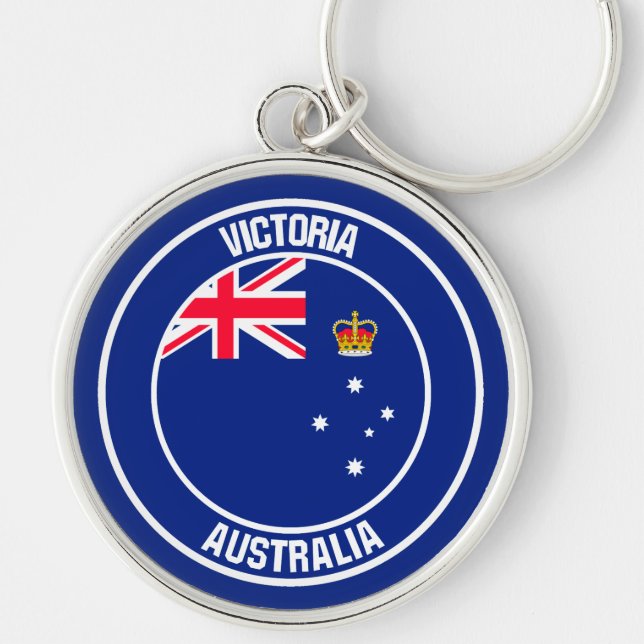 Victoria Round Emblem Key Ring (Front)