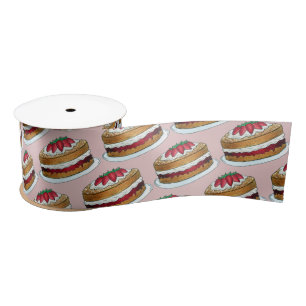 Victoria Sandwich Sponge Cake UK British Pastry Satin Ribbon