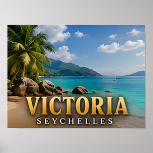 Victoria Seychelles Tropical Island Travel Souveni Poster