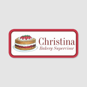 Victoria Sponge Cake Shop British Bakery Pastry Name Tag