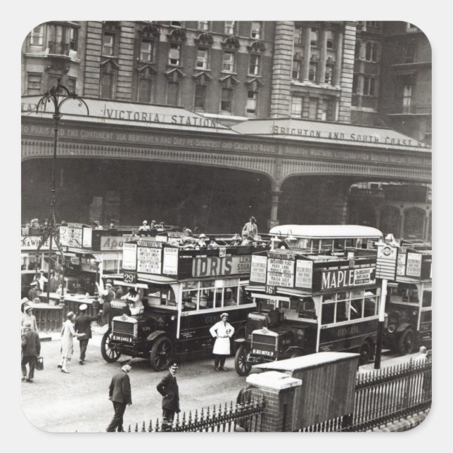 Victoria Station, 1920s Square Sticker (Front)