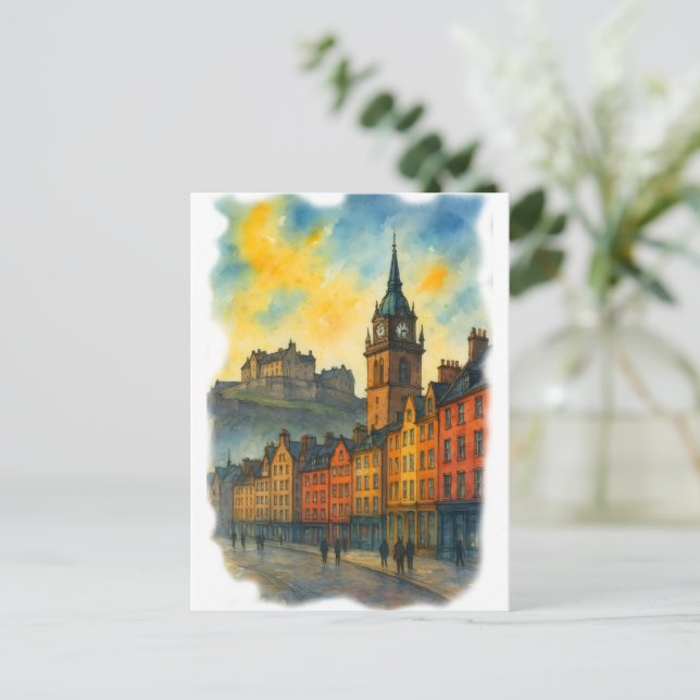 Victoria Street Edinburgh Castle, Old Town  Postcard (Standing Front)