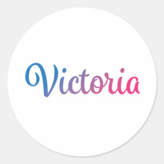 Victoria Stylish Cursive Classic Round Sticker