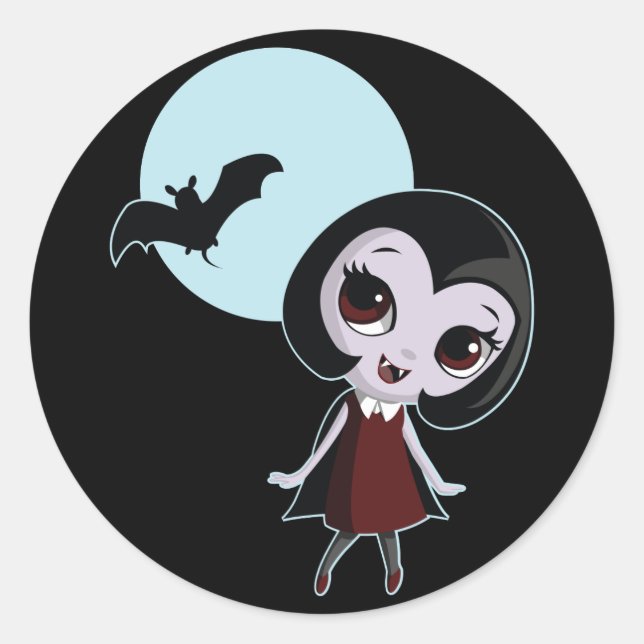 Victoria the Vampire Classic Round Sticker (Front)