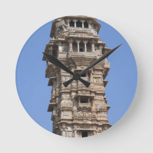 Victoria Tower in Chittorgarh Fort, India Round Clock