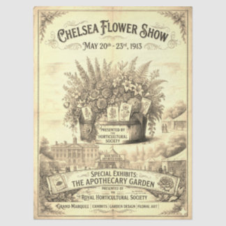 Victorian 1913 Chelsea FlowerShow decoupage tissue Paper