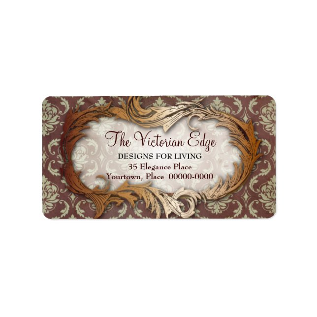 Victorian Aesthetic Damask Address Labels (Front)