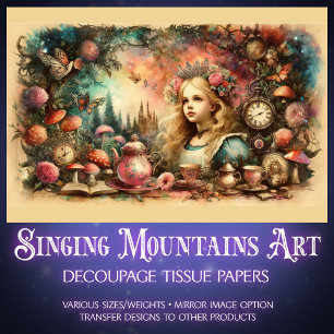 Victorian Alice Wonderland Fantasy Art Tissue Paper