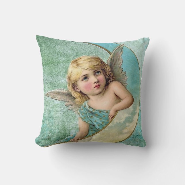 Victorian Angel and Moon Cushion (Front)