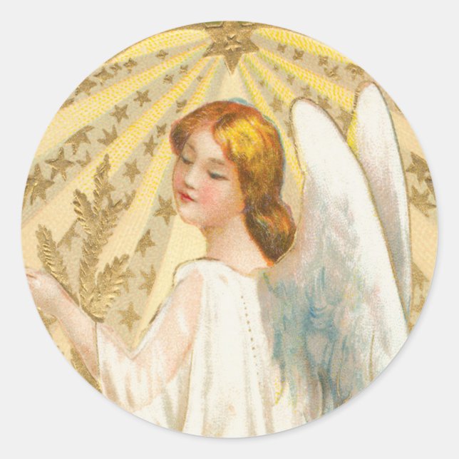 Victorian Angel Christmas sticker (Front)