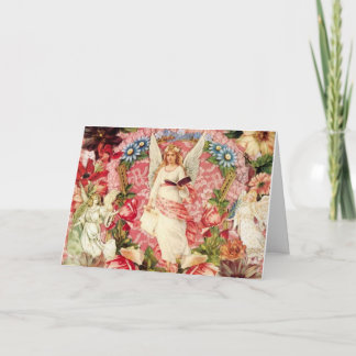 Victorian Angels and Flowers Collage Card